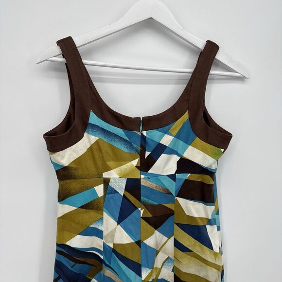 Nine West Y2k Style Multicolor Geometric Pattern Dress Size 2 Ruffle - Picture 5 of 9